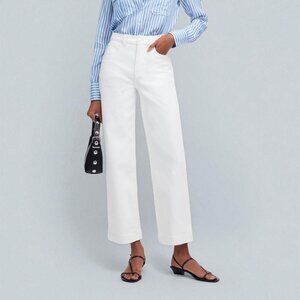 Madewell White Wide-Leg Cropped Jeans